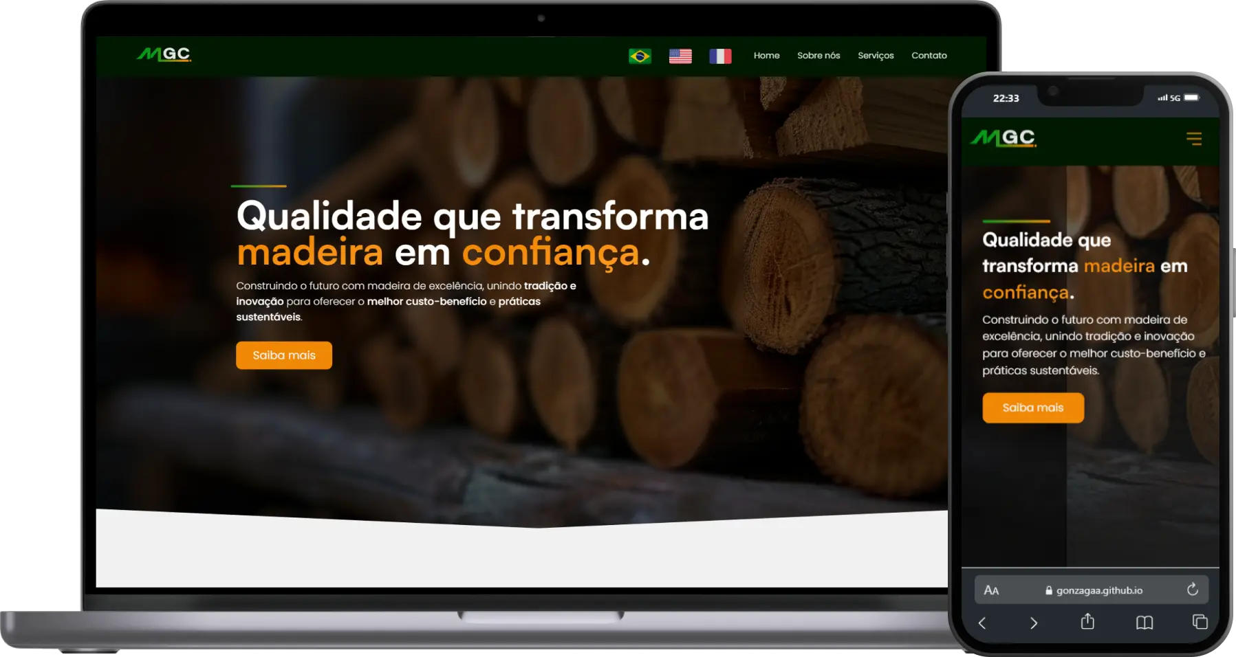 mockup site MGC Madeireira